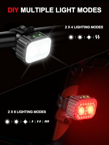 Bike lights with multiple DIY lighting modes