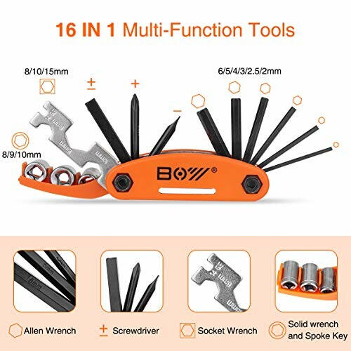 16 in 1 multi-function tool set with wrenches and screwdrivers.