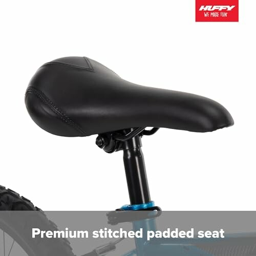 Close-up of a premium stitched padded bike seat